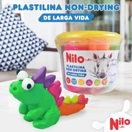 BALDE DE PLASTILINAS NILO NON-DRYING X 6 UND. + 4 CORTADORES