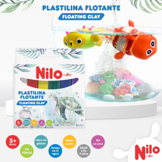 PLASTILINA FLOTANTE NILO X 6 UND.