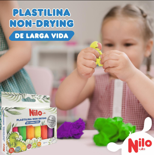 PLASTILINA NON DRYING NILO NEON X 6 UND