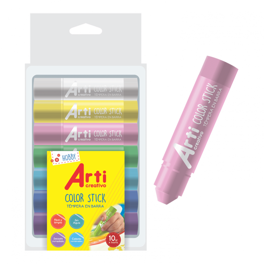 TÉMPERAS EN BARRA "COLOR STICK" ARTI CREATIVO - FANCY X 7 UND.
