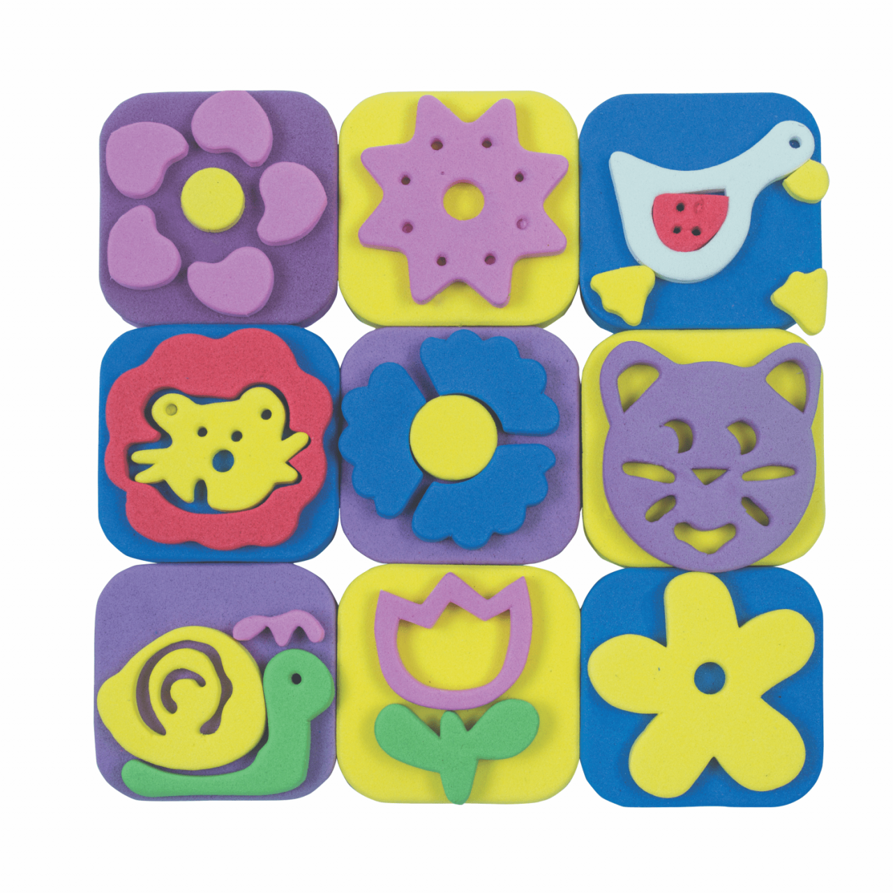 SELLOS EN GOMA EVA "STAMPING" X 9 UND. ARTI CREATIVO