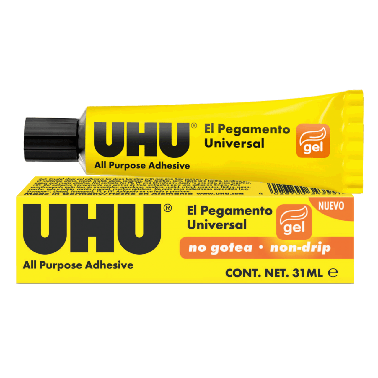 PEGAMENTO UNIVERSAL UHU "PEGALOTODO GEL" X 31ML.