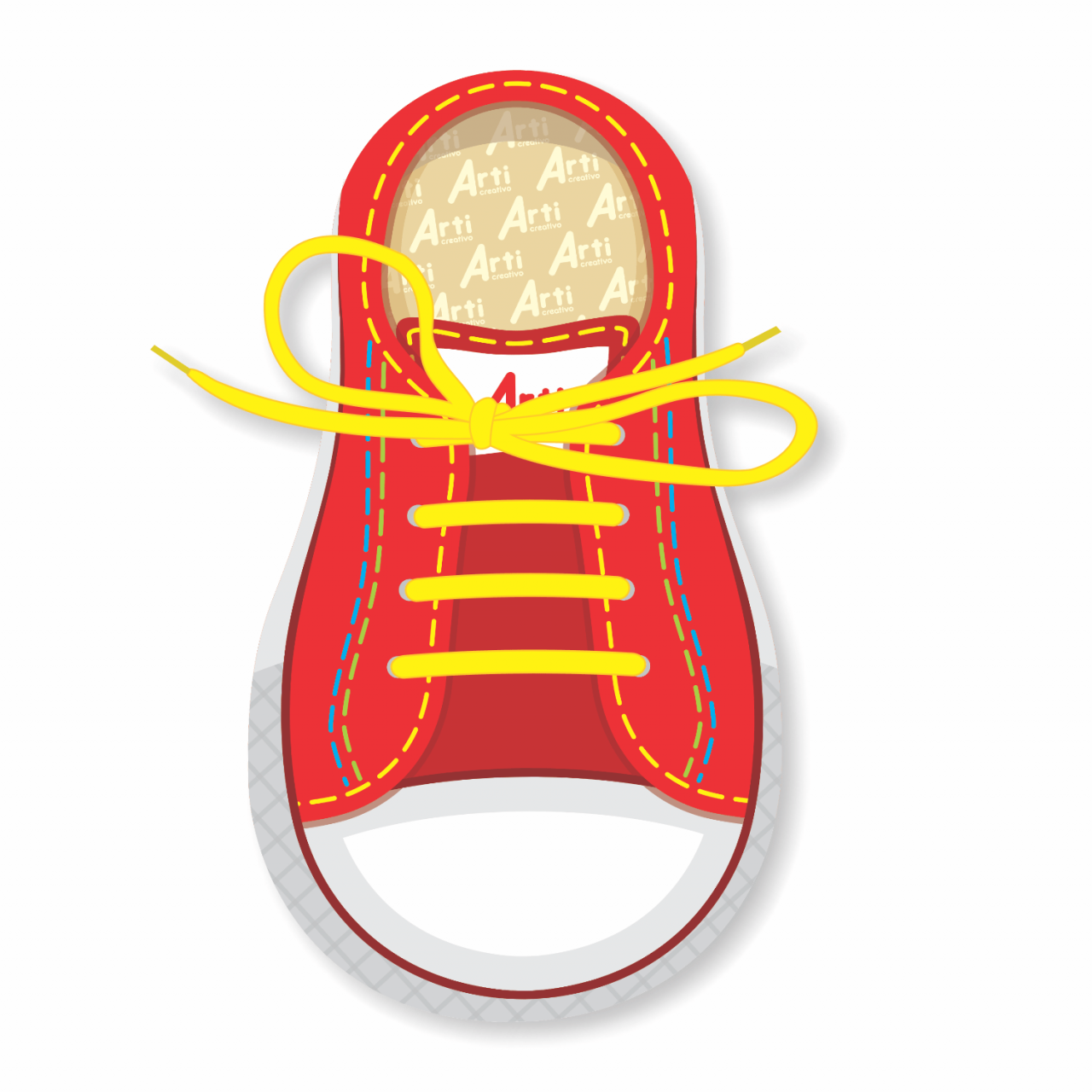 JUEGO DE EXPLORACION Y PASADO EN GOMA EVA "ZAPATILLA" - ARTI CREATIVO