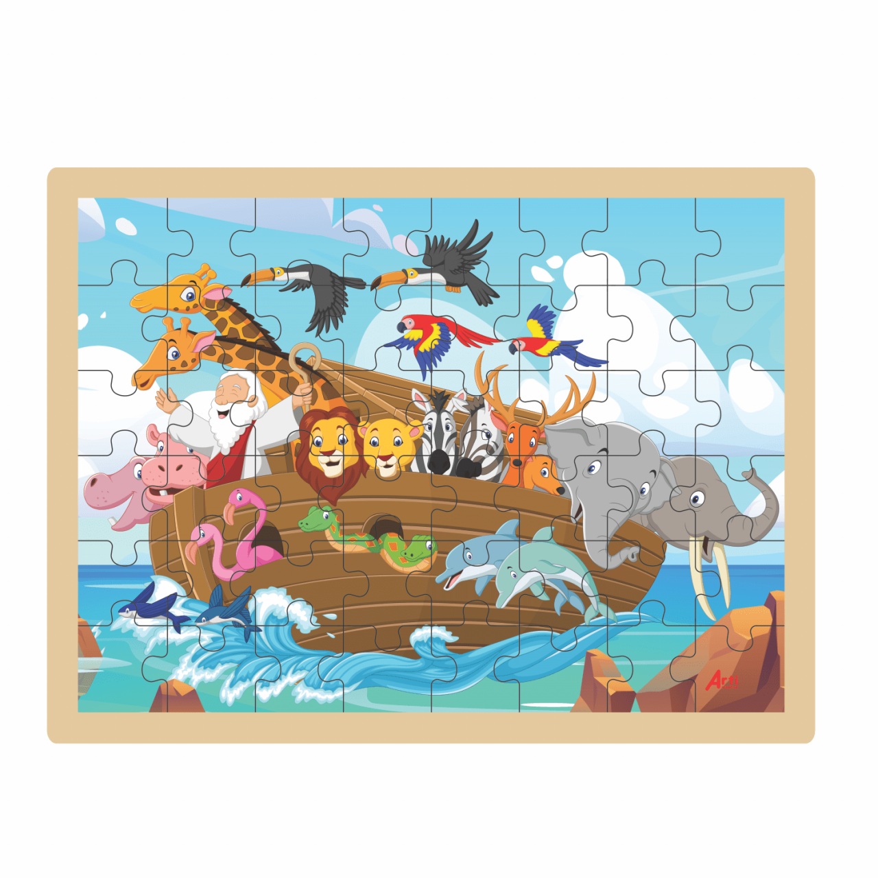 ROMPECABEZAS EN MADERA "EL ARCA DE NOE" X 48 PZAS. - ARTI CREATIVO