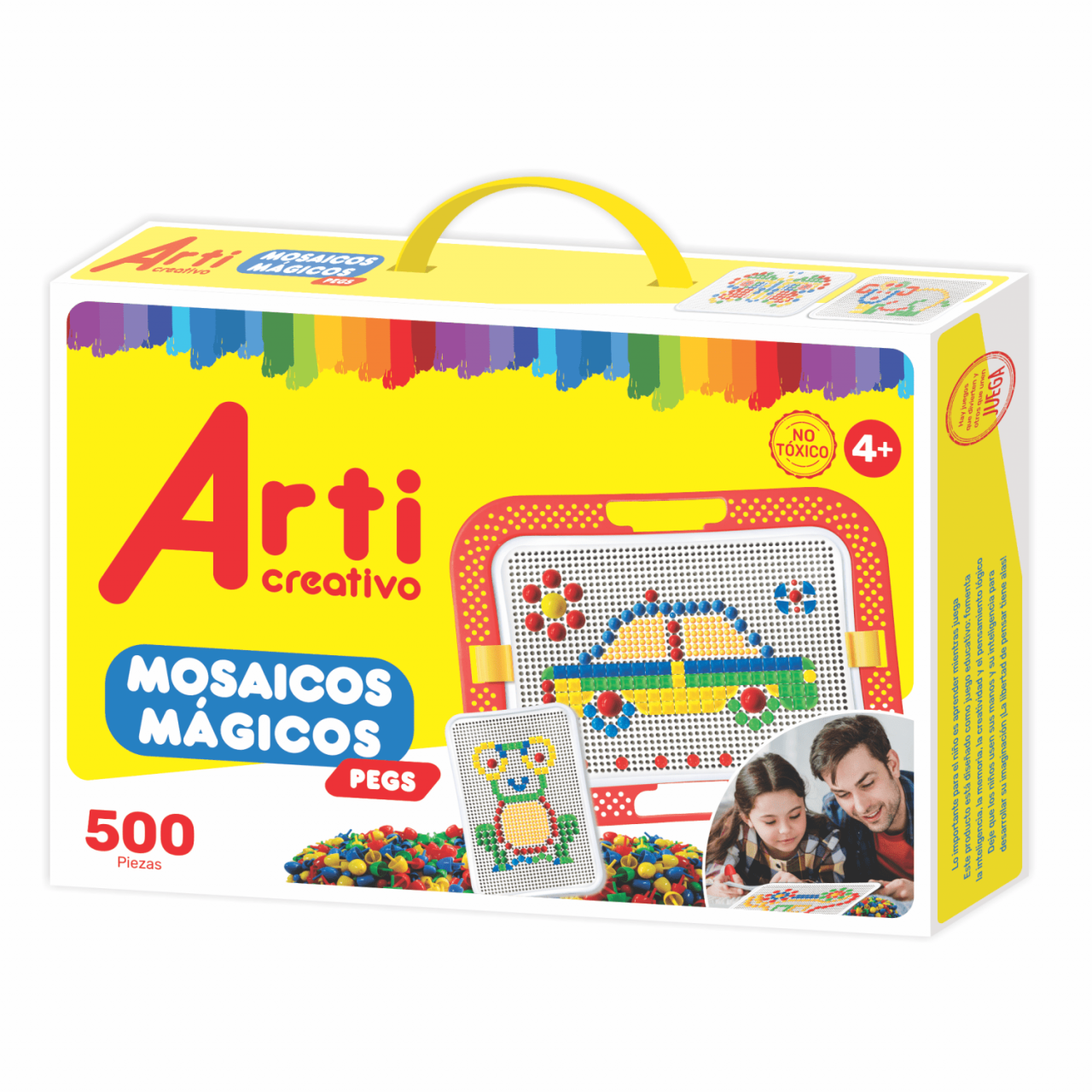 JUEGO DE EXPLORACION "MOSAICOS MÁGICOS" PEGS ARTI CREATIVO X 500 PZAS.