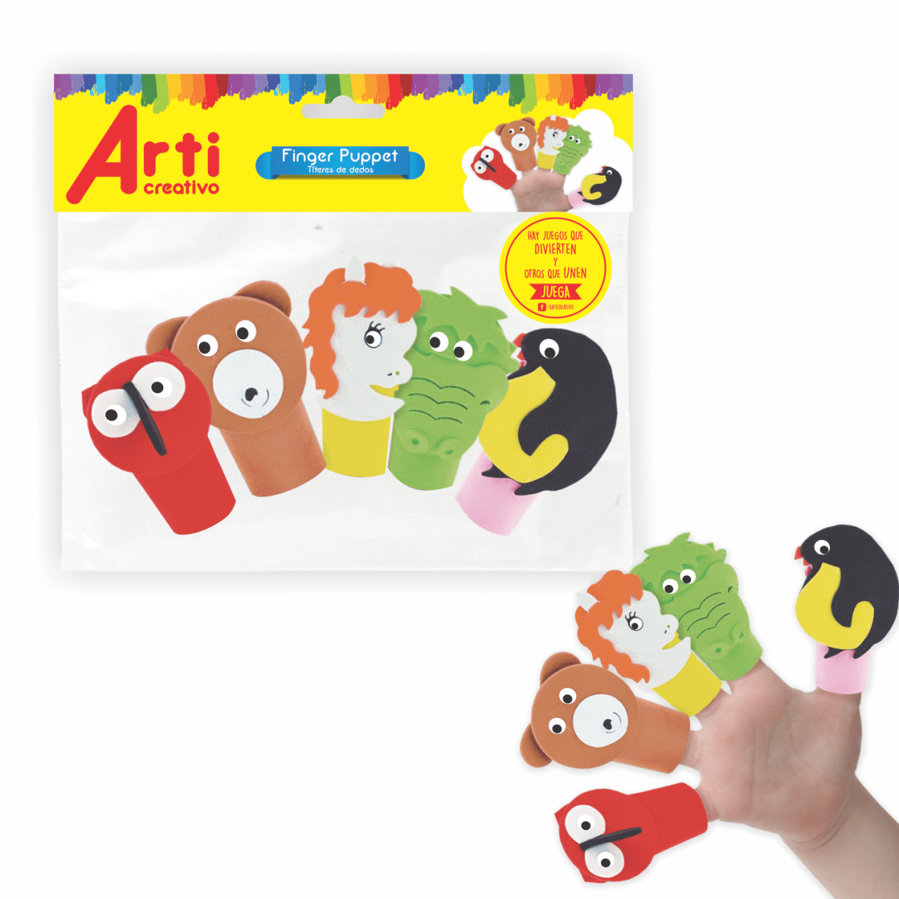 TÍTERE DE DEDOS "ANIMALES DEL BOSQUE" EN GOMA EVA - ARTI CREATIVO