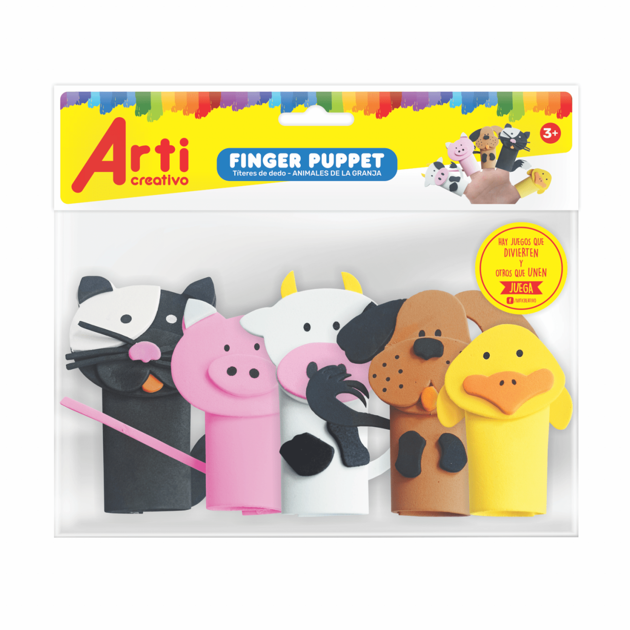 TÍTERE DE DEDOS "ANIMALES DE LA GRANJA" EN GOMA EVA - ARTI CREATIVO