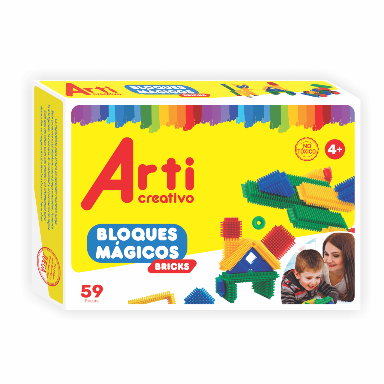 BLOQUES MÁGICOS "BRICKS" X 59 PZAS. ARTI CREATIVO