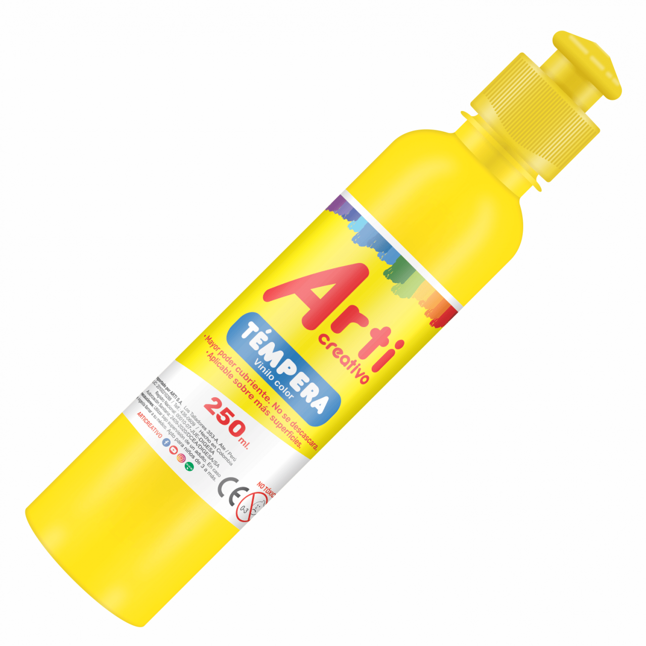 TÉMPERA AMARILLA X 250 ML. ARTI CREATIVO