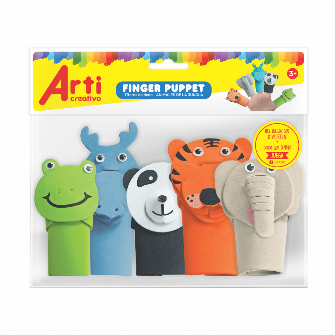 TÍTERE DE DEDOS "ANIMALES DE LA JUNGLA" EN GOMA EVA - ARTI CREATIVO