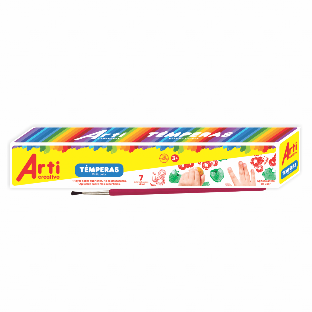 TÉMPERAS ARTI CREATIVO - CAJA X 7 UND. + 1 PINCEL