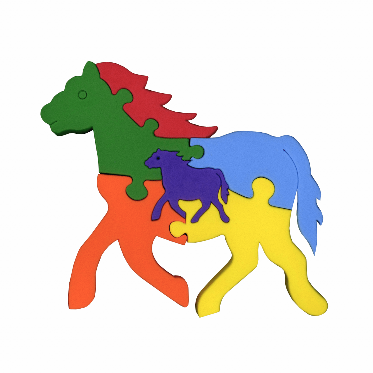JUEGO DE ENCAJE Y ROMPECABEZAS EN GOMA EVA "CABALLO" ARTI CREATIVO