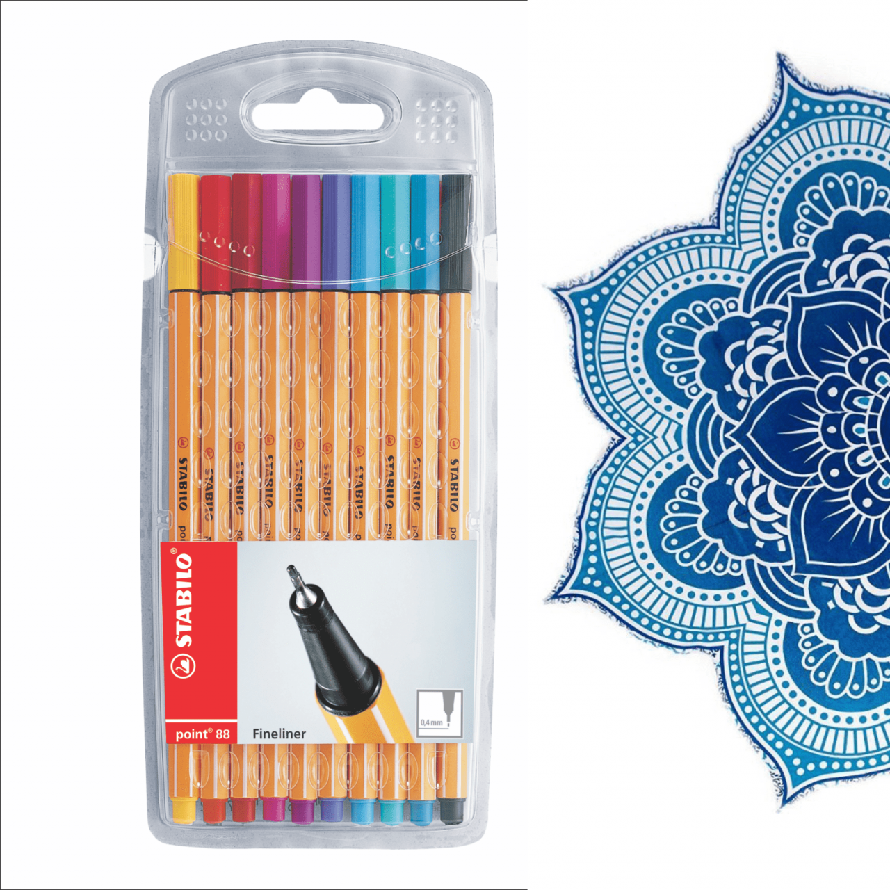 STABILO FINE PEN "POINT 88" FANCY X 10 UND.