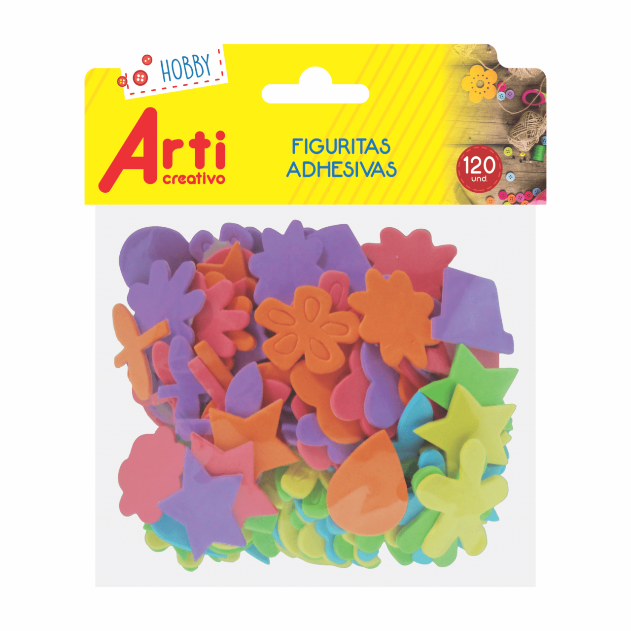 FIGURAS ADHESIVAS "JARDÍN" X 120 UND. ARTI CREATIVO