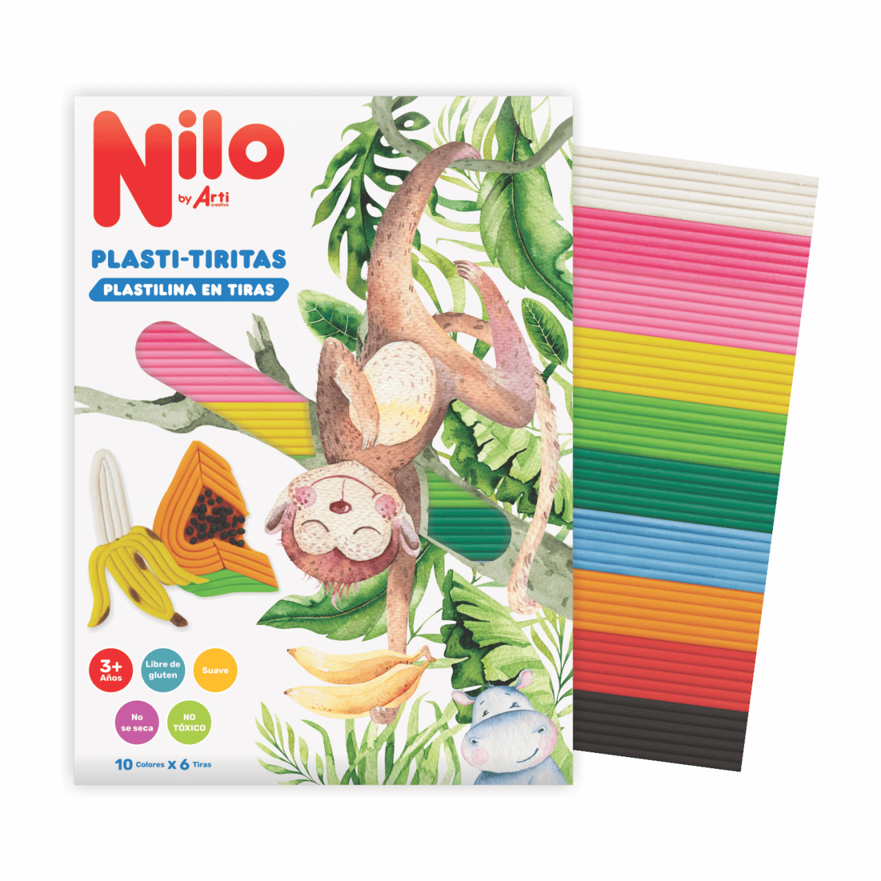 NILO PLASTI-TIRITAS X 10 COLORES MONITOS