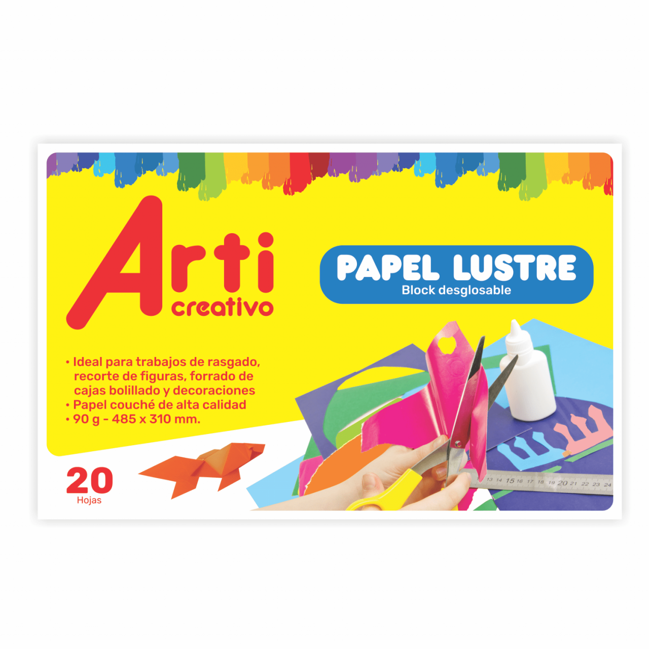 BLOCK DE PAPEL LUSTRE X 20 HOJAS ARTI CREATIVO
