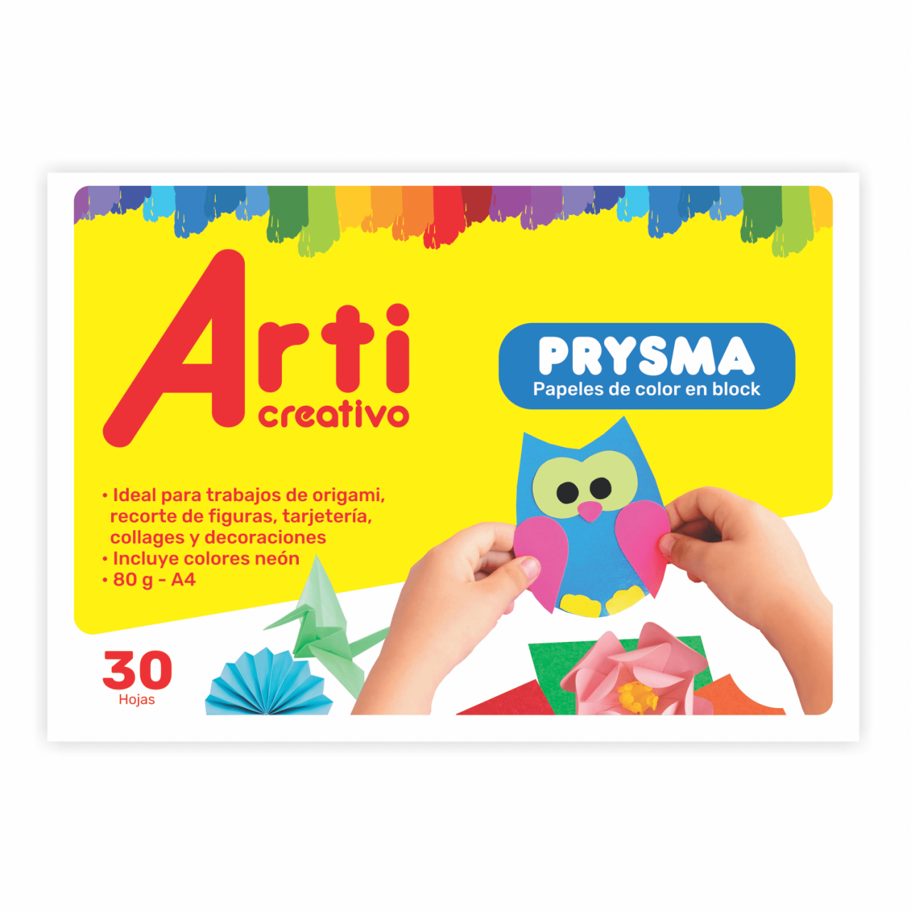 BLOCK PRYSMA - PAPEL BOND DE COLORES x 30 HOJAS ARTI CREATIVO