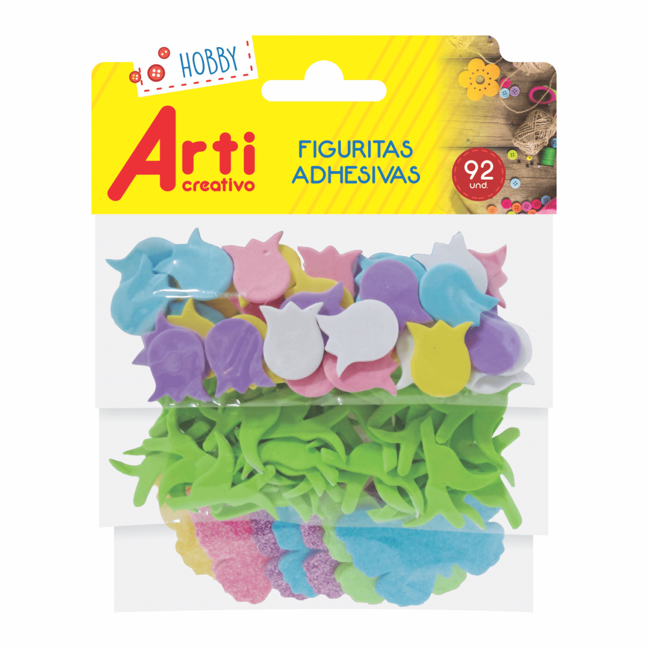 FIGURAS ADHESIVAS "TULIPANES" X 92 UND. ARTI CREATIVO