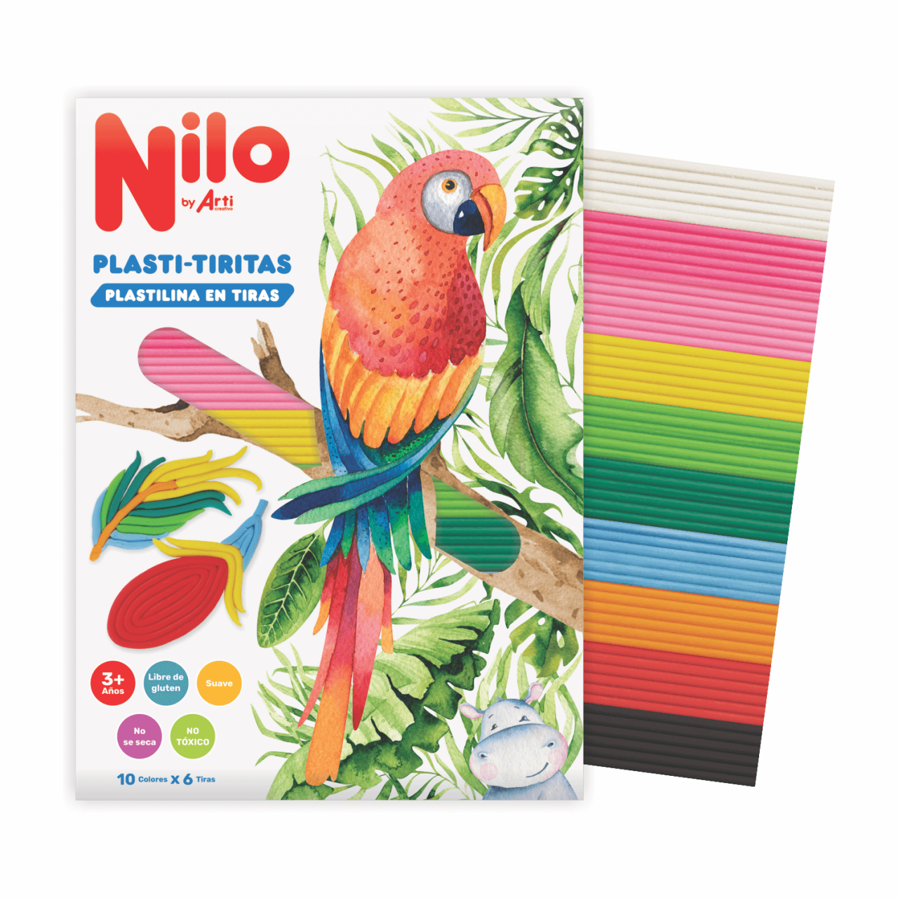 NILO PLASTI-TIRITAS X 10 COLORES 100G. GUACAMAYO