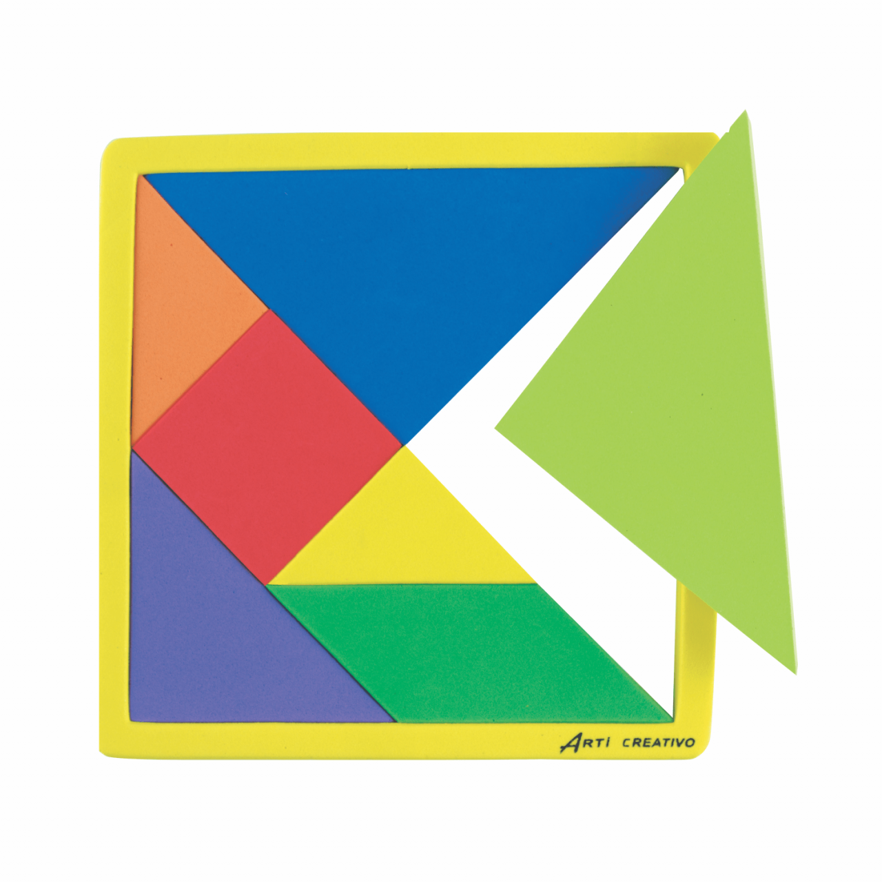 JUEGO DE EXPLORACION EN GOMA EVA "TANGRAM" X 7 PZAS. ARTI CREATIVO