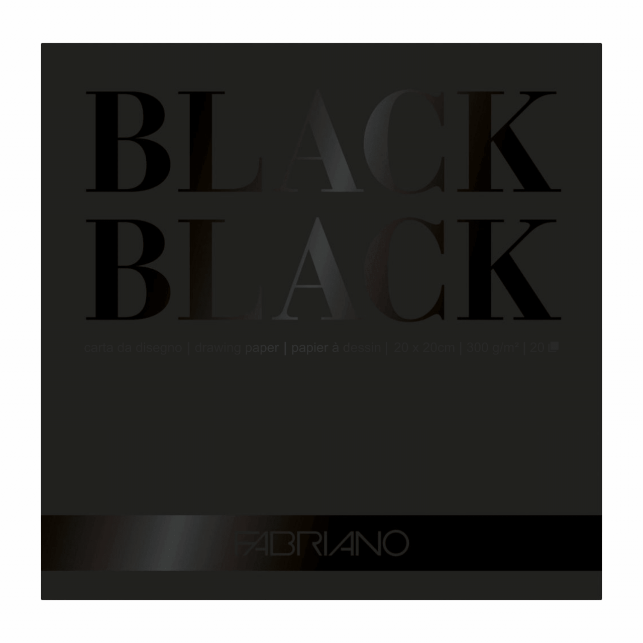 BLOCK FABRIANO "BLACK BLACK" 20 X 20 CM