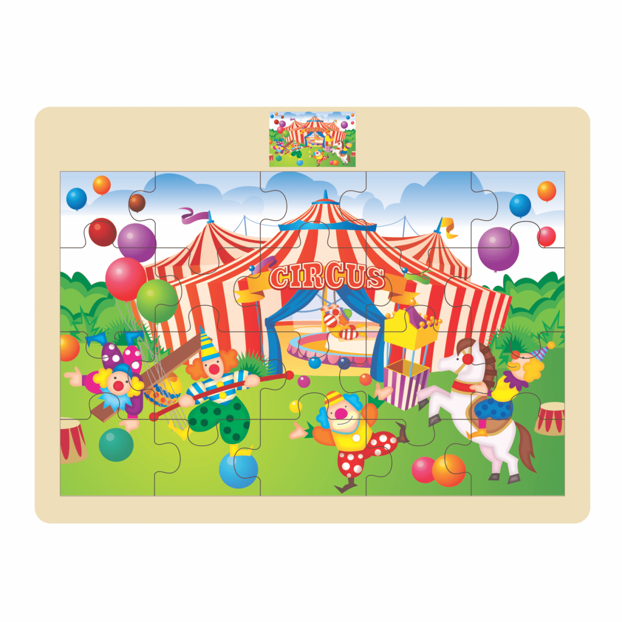 ROMPECABEZAS EN MADERA "EL CIRCO" X 20 PZAS. ARTI CREATIVO