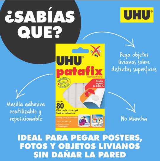 LIMPIATIPO MASILLA REMOVIBLE UHU "PATAFIX" X 40 PZAS.
