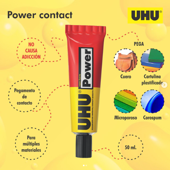PEGAMENTO DE CONTACTO UHU "POWER CONTACT" X 50 ML.