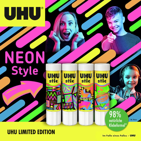 UHU STIC EN BARRA X 21 GRS. NEON