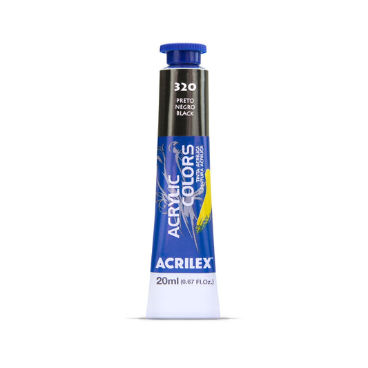 ACRILEX ACRYLIC COLORS X 20 ML. - NEGRO