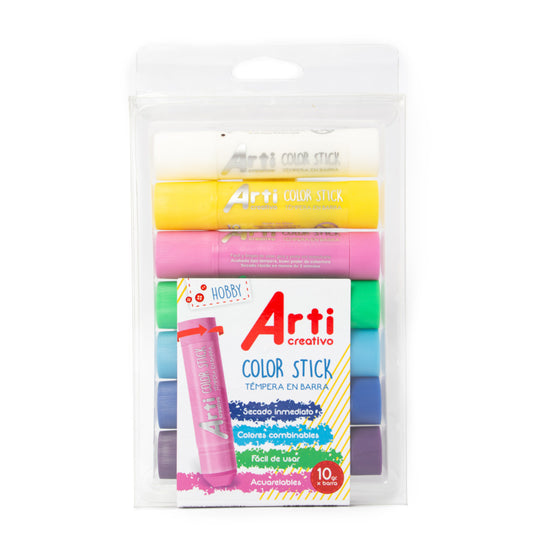 TÉMPERAS EN BARRA COLOR STICK ARTI CREATIVO - FANCY X 7 UND.