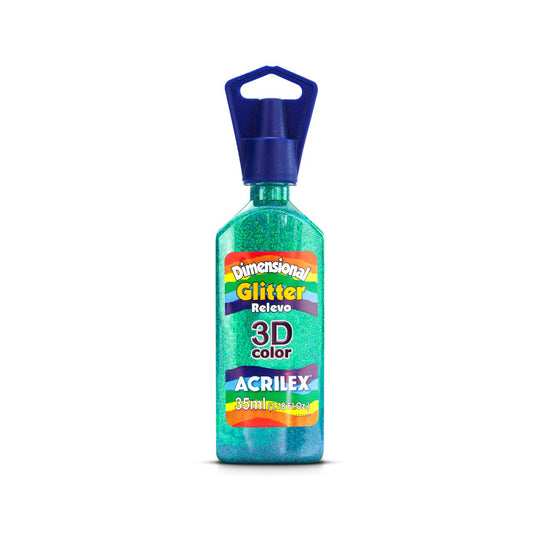 PINTURA ACRILEX DIMENSIONAL GLITTER 3D - VERDE
