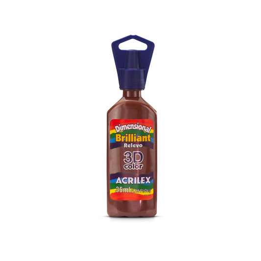 PINTURA ACRILEX DIMENSIONAL BRILLIANT 3D - MARRON