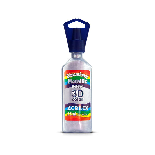 PINTURA ACRILEX DIMENSIONAL METALLIC 3D - PLATA