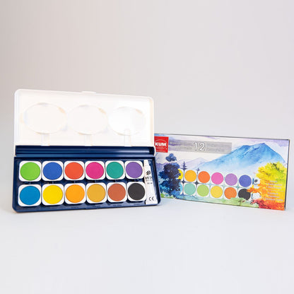 SET DE ACUARELAS KUM X 12 COLORES