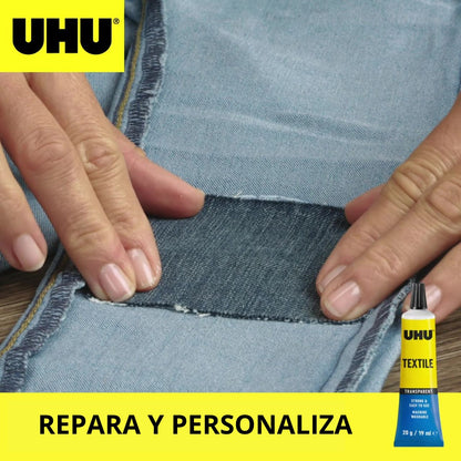 PEGAMENTO PARA TEXTILES UHU "TEXTILE" X 19 ML - BLISTER