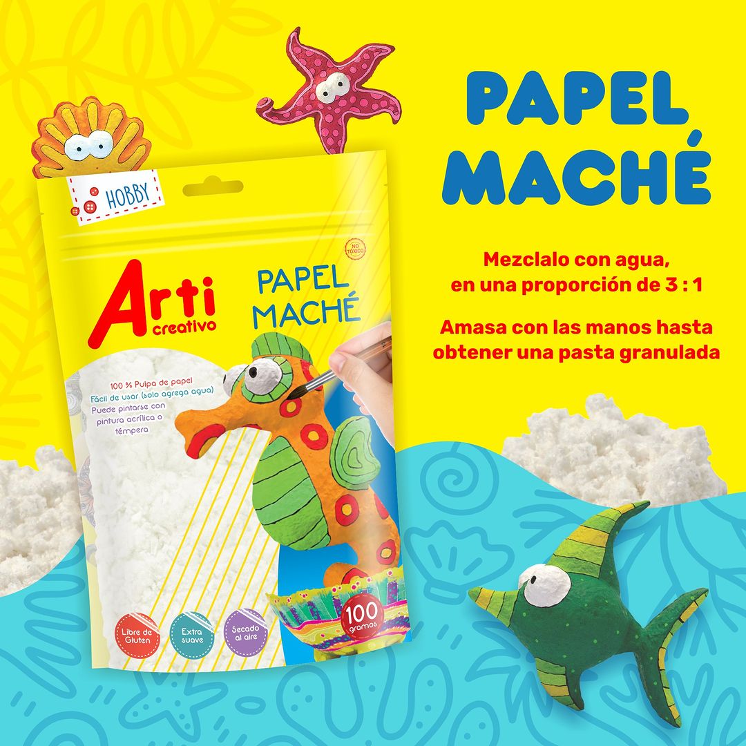 PAPEL MACHÉ X 50 GR - ARTI CREATIVO