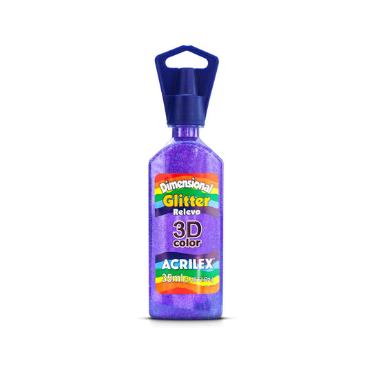 PINTURA ACRILEX DIMENSIONAL GLITTER 3D - VIOLETA