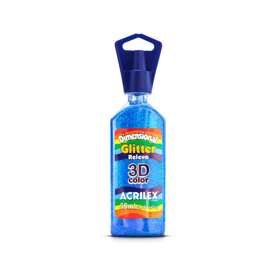 PINTURA ACRILEX DIMENSIONAL GLITTER 3D - AZUL