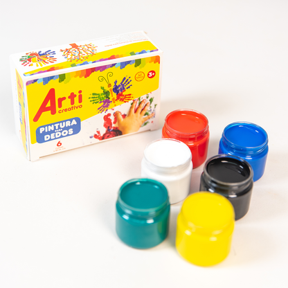 PINTURA PARA DEDOS x 6 UND. ARTI CREATIVO
