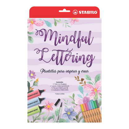 MINDFUL LETTERING STABILO + RESALTADORES + FINES PENS