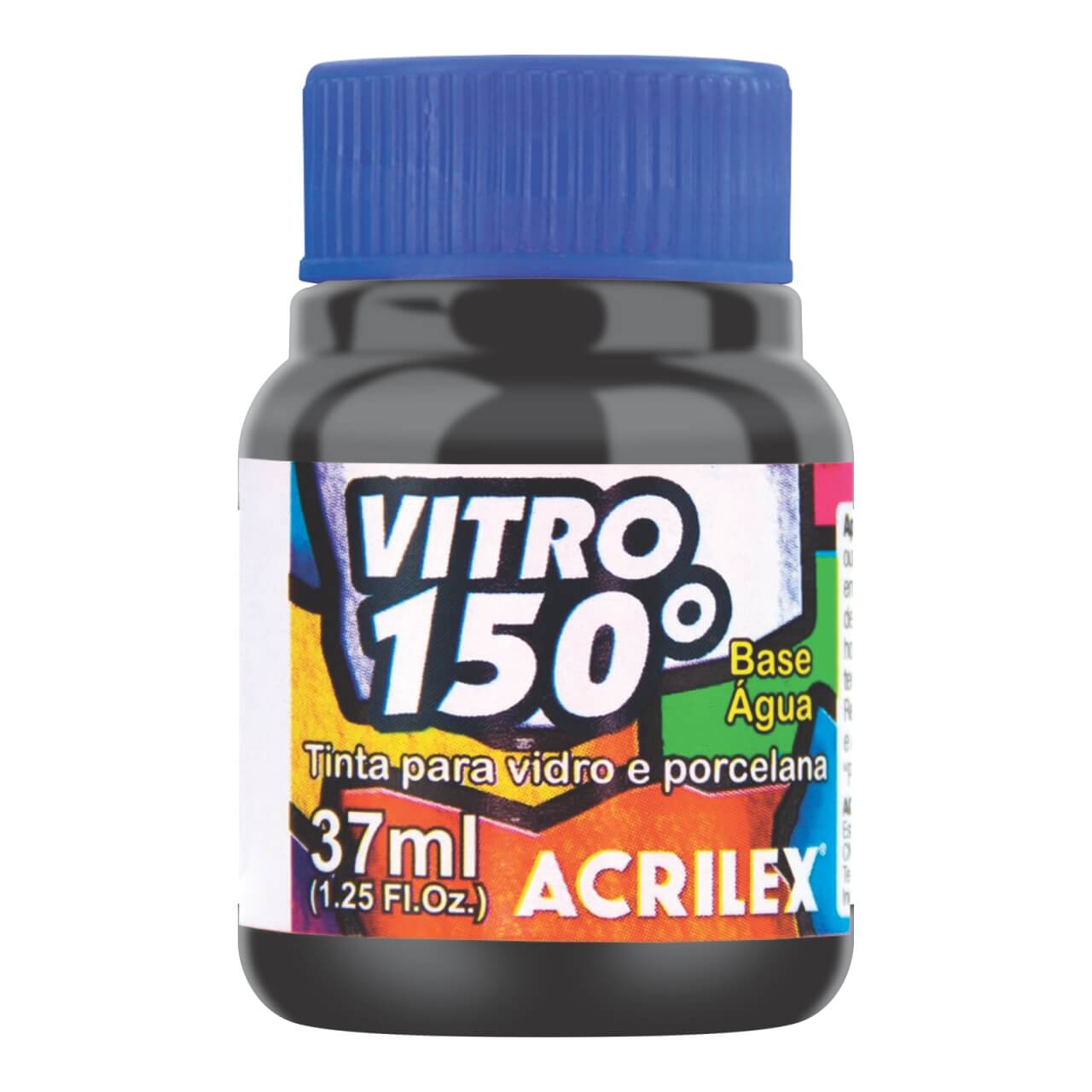 PINTURA VITRO 150° ACRILEX - NEGRO