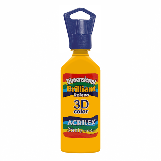 PINTURA ACRILEX DIMENSIONAL BRILLIANT 3D - AMARILLO ORO