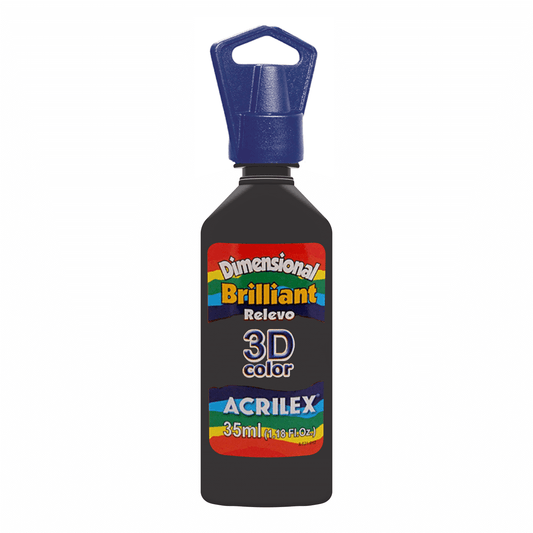 PINTURA ACRILEX DIMENSIONAL BRILLIANT 3D - NEGRO