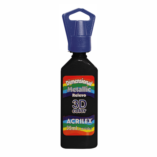 PINTURA ACRILEX DIMENSIONAL METALLIC 3D - NEGRO