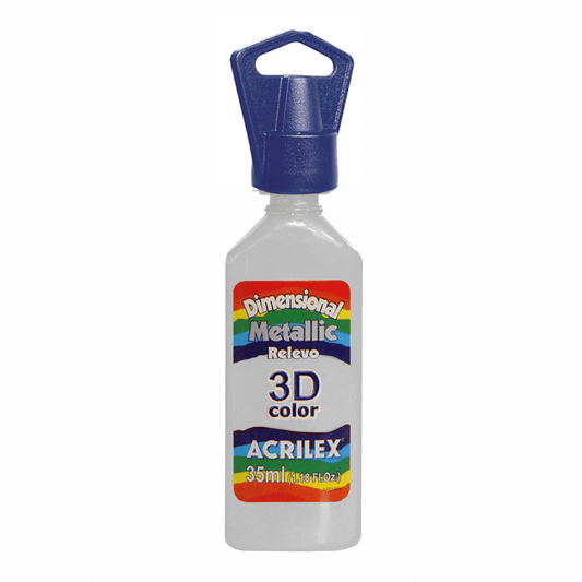 PINTURA ACRILEX DIMENSIONAL METALLIC 3D - PLATA