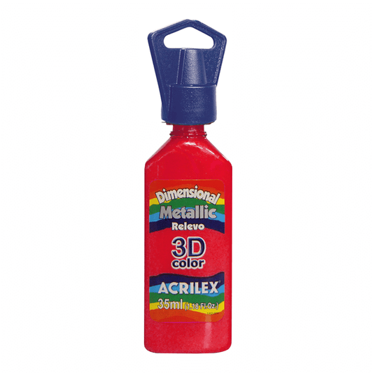 PINTURA ACRILEX DIMENSIONAL METALLIC 3D - ROJO