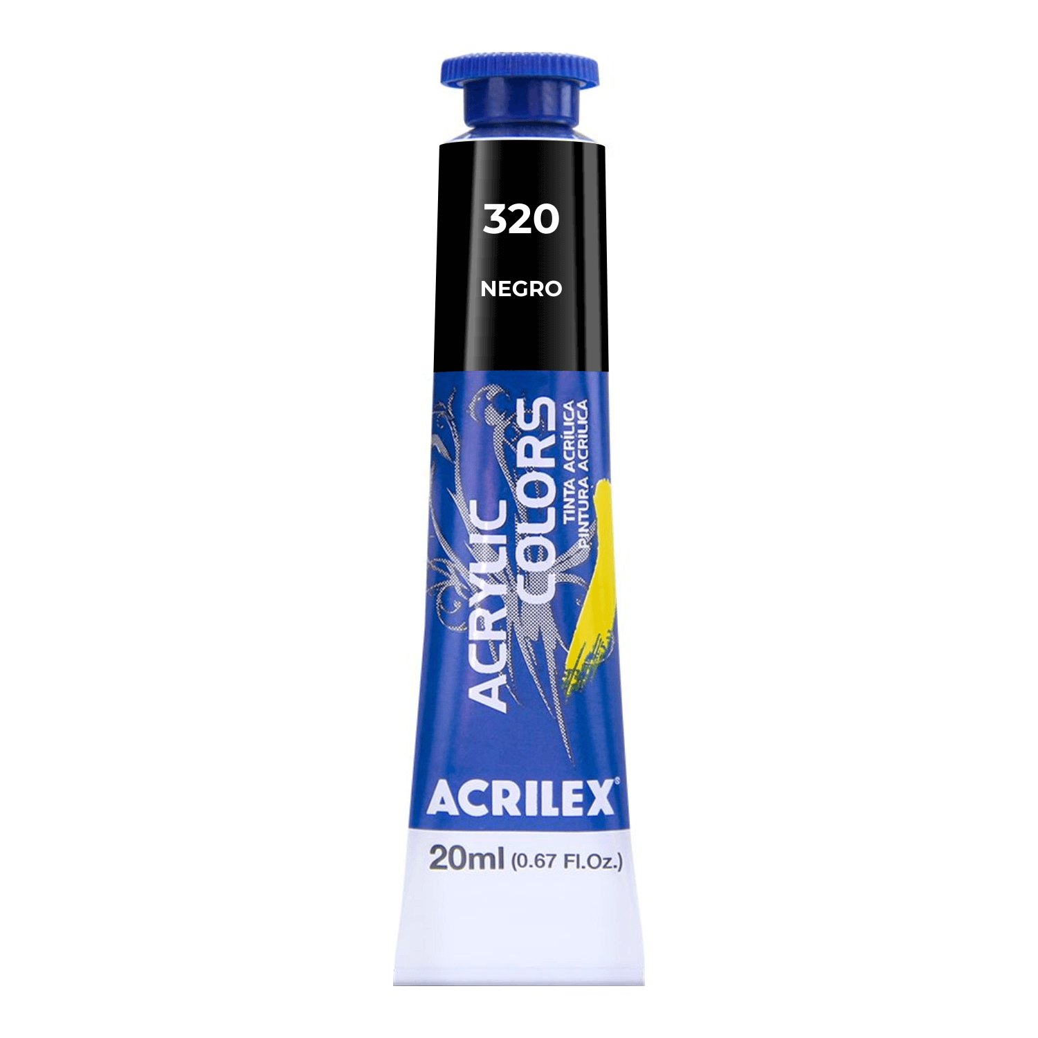 ACRILEX ACRYLIC COLORS X 20 ML. - NEGRO