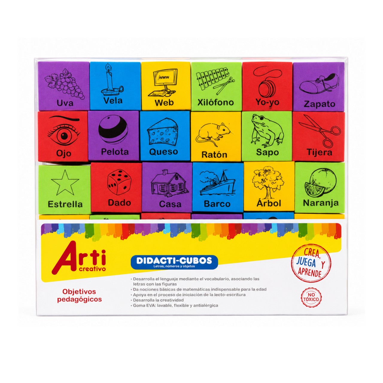 DIDACTICUBOS: JUEGO DE CONSTRUCCION EN GOMA EVA X 30 PIEZAS - ARTI CREATIVO