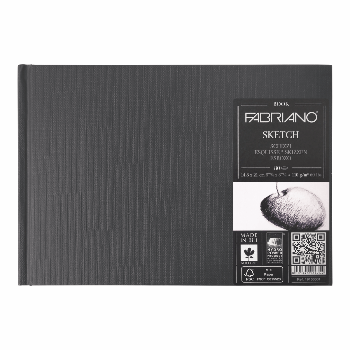 CUADERNO DE DIBUJO Y BOCETOS SKETCH BOOK FABRIANO 80 HOJAS 110 GRAMOS